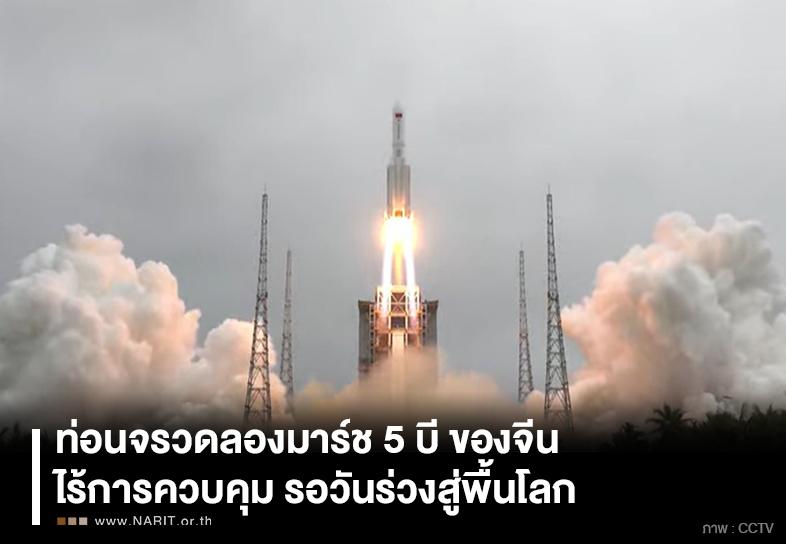 ระทึก! ชิ้นส่วนจรวดเทียนเหอเตรียมโหม่งโลก  คาดเสี่ยงหลายปท.