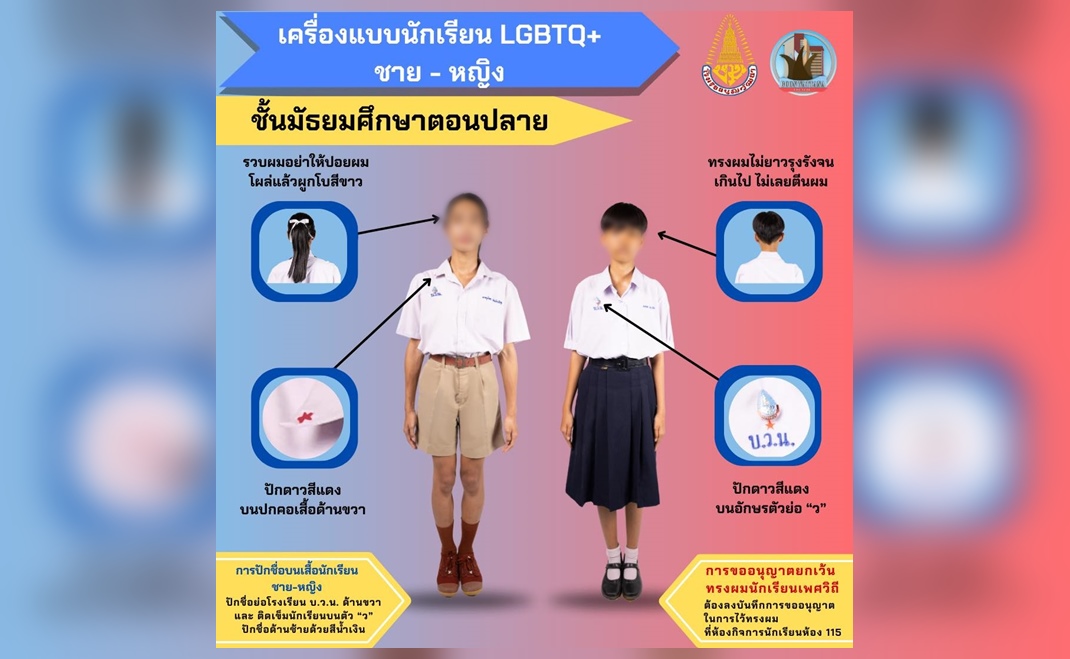 ชาวเน็ตชื่นชม! รร.ดังโคราช ออกระเบียบเครื่องแบบนักเรียน LGBTQ+
