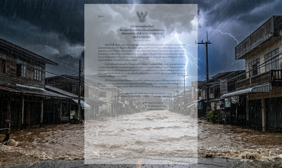 เตือนภัยระดับแดง! “อุตุฯ” ออกฉบับ 6 ฝนถล่มหนัก 18-21 ส.ค. “เหนือ-อีสาน” เสี่ยงน้ำท่วมฉับพลัน เรือเล็กงดออกจากฝั่ง