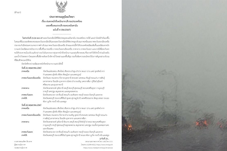 อุตุฯ เตือน ฉ.4 ฝนตกหนักถึงหนักมาก  ระวังอันตราย น้ำท่วมฉับพลัน-น้ำป่าไหลหลาก
