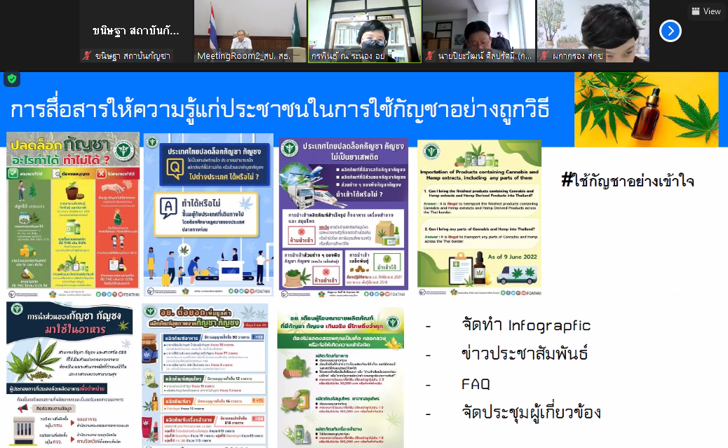 คณะกรรมการขับเคลื่อนนโยบายกัญชา เร่งสร้างความเข้าใจกินใช้ให้ปลอดภัย 