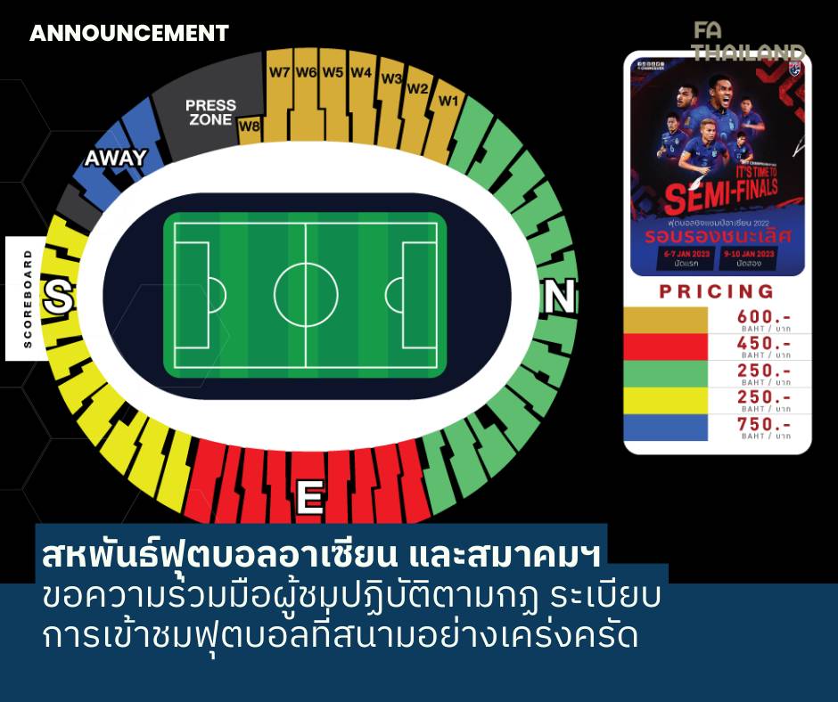 สั่งไทยคุมเข้มแฟนบอล! นัด"ช้างศึก"เปิดบ้านฟาดแข้ง"เอเอฟเอฟ คัพ" รอบน็อกเอาต์
