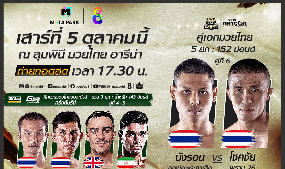 ช่อง 8 ยิงสด! มวย 3 รายการสัปดาห์นี้ กับสุดยอดเลือดนักสู้ 	