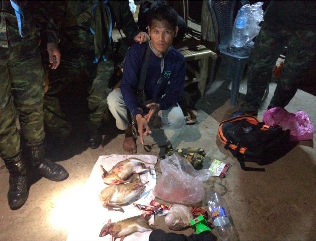 จับกุม2พรานป่าพร้อมของกลางกระจงควาย3ตัว​ และปืนแก๊ป1กระบอก