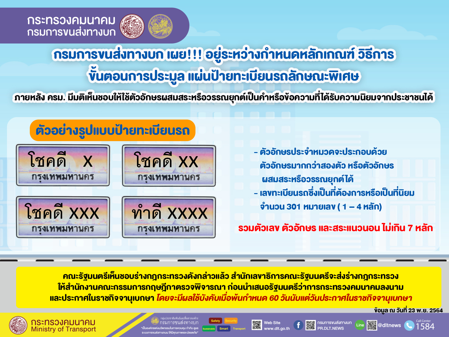ขนส่งฯจัดเต็ม "ป้ายพิเศษ" กำหนดคำ คาดโกยรายได้เพิ่มจากประมูลเลขสวย 500 ล้าน