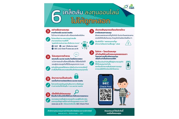 รู้เท่าทันมิจฉาชีพ เปิด 6 เคล็ดลับลงทุนออนไลน์อย่างไรไม่ให้เสียเหลี่ยมโจร  