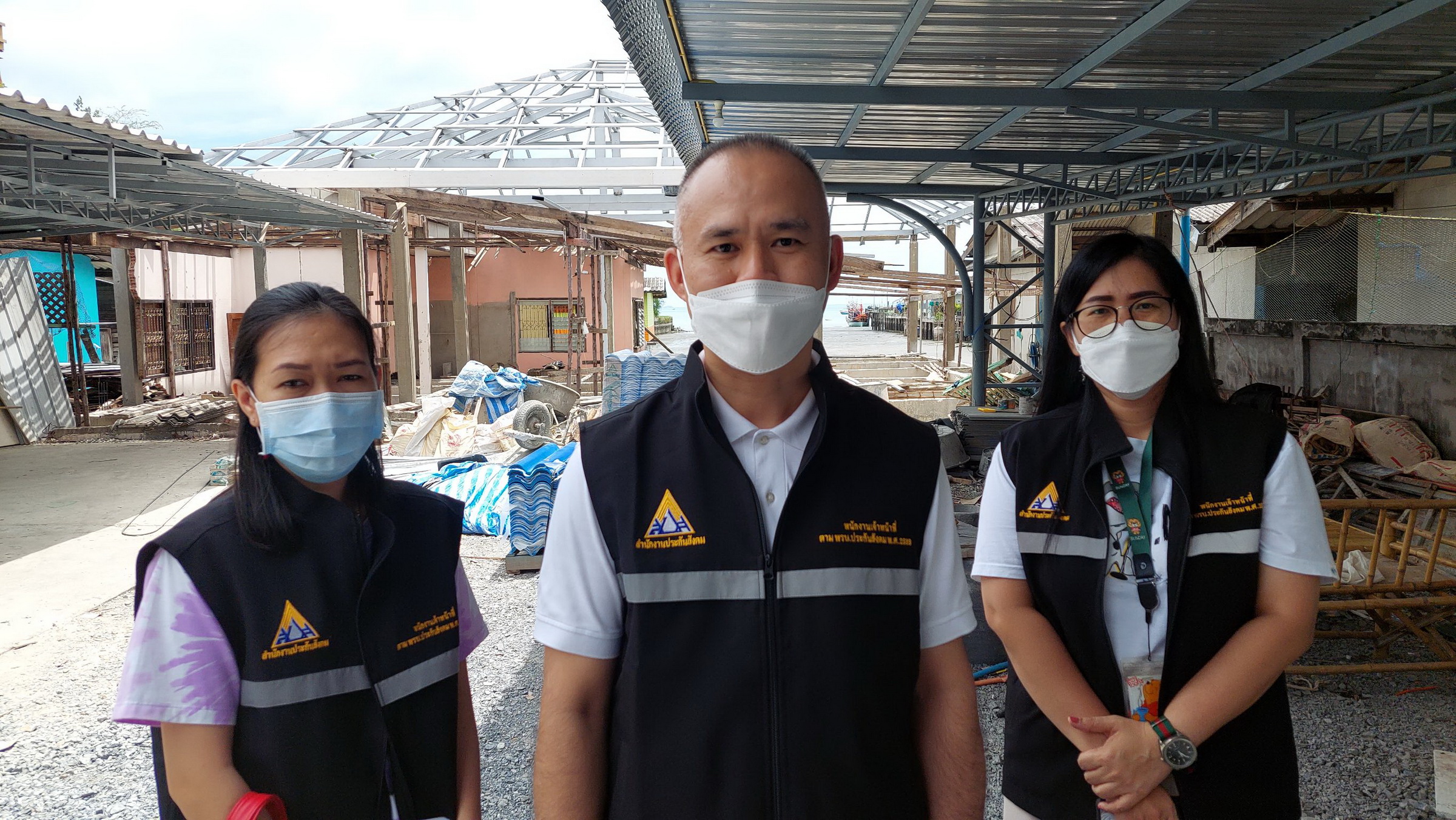 สำนักงานประกันสังคม ลงตรวจสอบสะพานถล่ม พร้อมเยียวยาผู้ได้รับบาดเจ็บ
