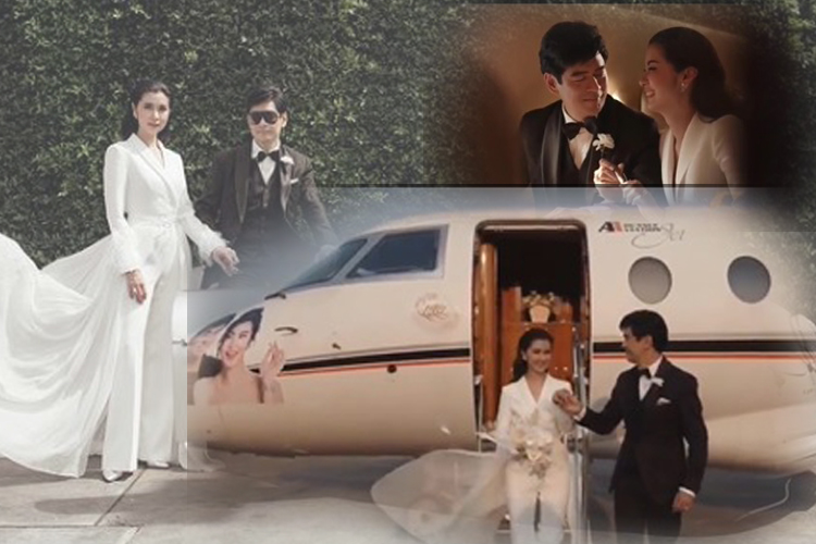 'จ๊ะจ๋า-จิ๊บ'เหินฟ้าจดทะเบียนสมรสบนเครื่องบินส่วนตัว