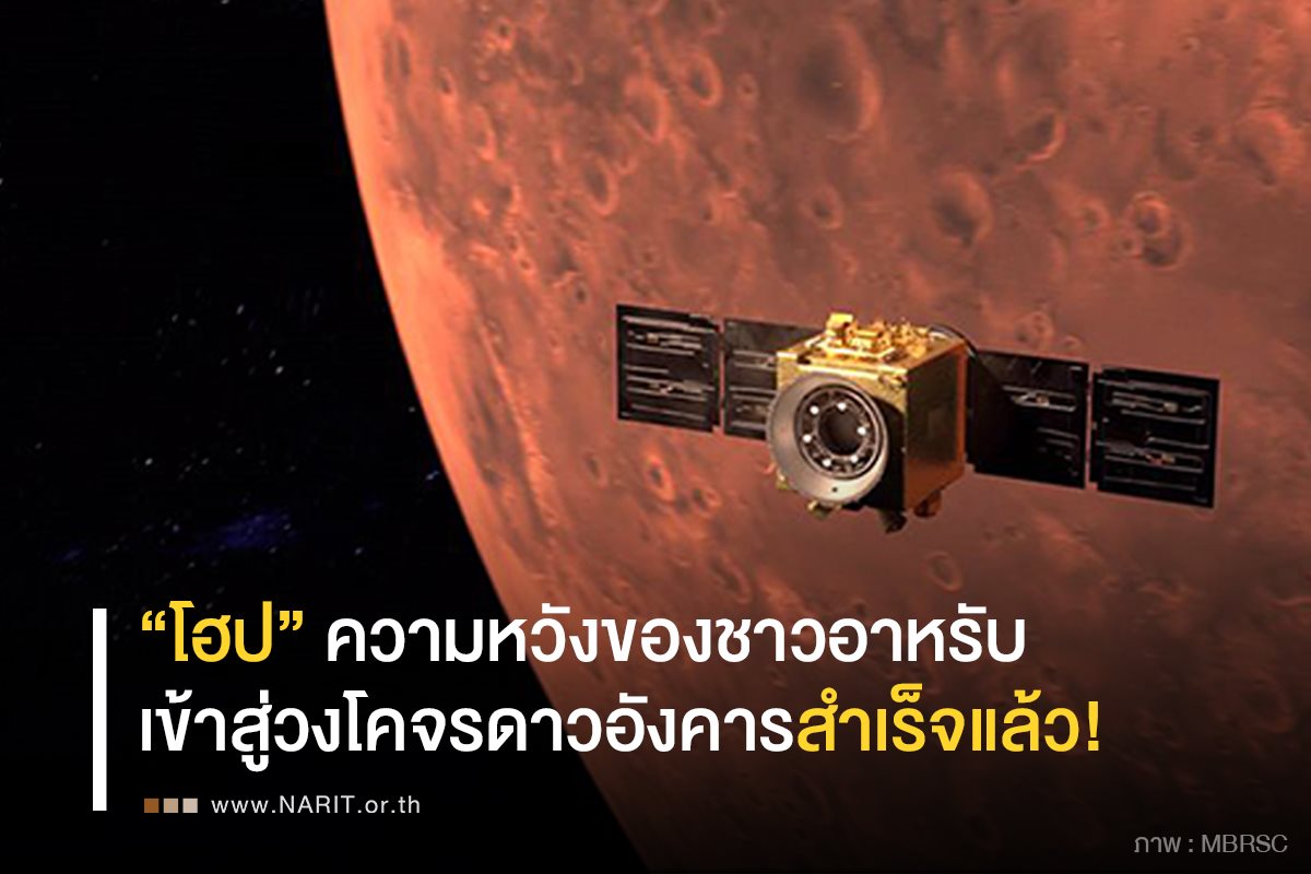7 ปีแห่งความพยายาม “ยานโฮป” ถึงดาวอังคารแล้ว!