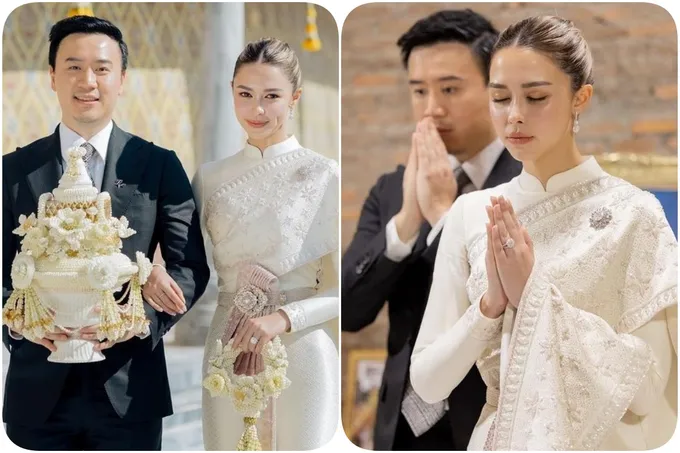 เป็นมงคลยิ่ง "โน๊ต วิเศษ" จูงมือ "แพทริเซีย กู๊ด" เข้ารับพระราชทานน้ำพระพุทธมนต์ จากสมเด็จพระสังฆราช