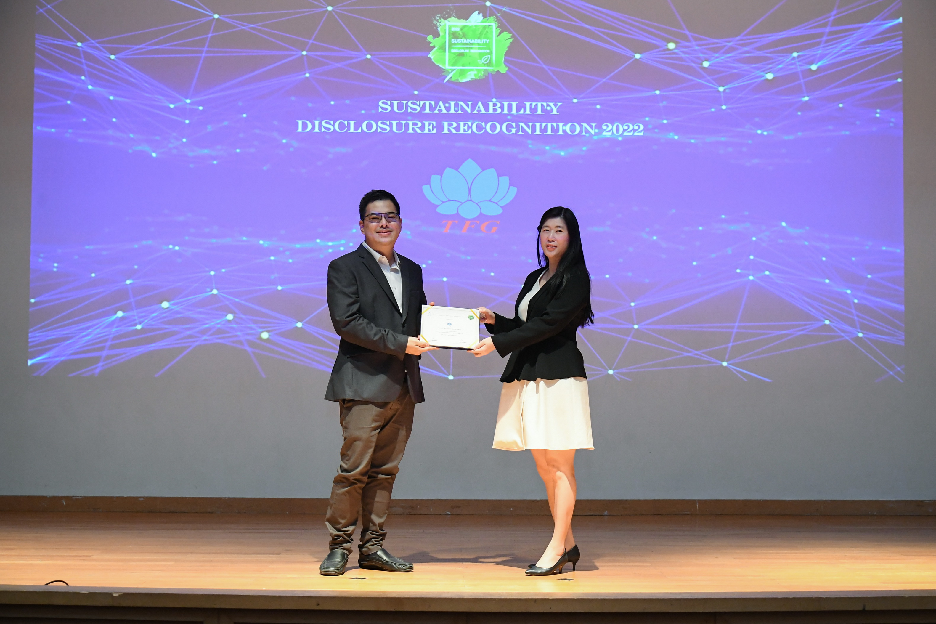 TFG รับรางวัล Sustainability Disclosure Recognition 2022 ต่อเนื่องเป็นปีที่ 3  
