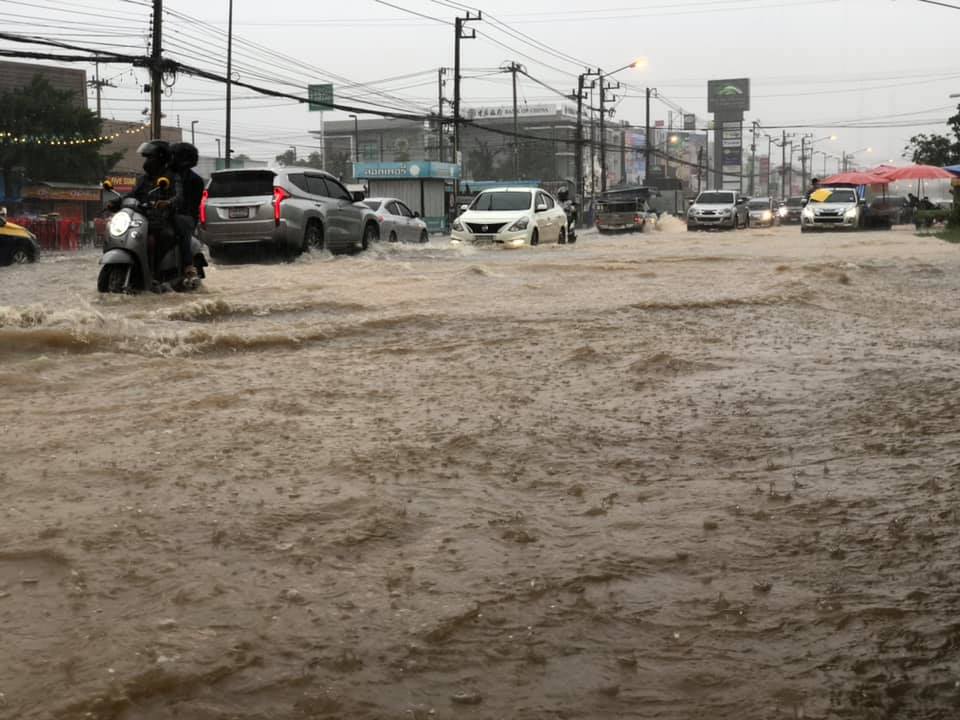 เตือนฝนตกน้ำท่วมอีกแล้ว หน้าตลาดจอมพล ขอนแก่น