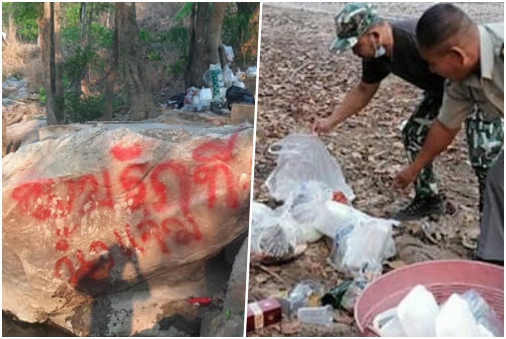 สุดทน! อช.ออบหลวง ตามล่าทัวริสต์มือบอน "พ่นสีโขดหิน-ทิ้งขยะ"