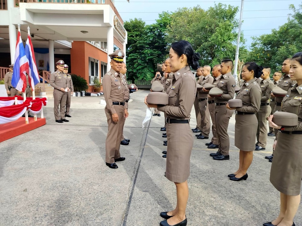 ผบก.กต.1 จต. ตรวจราชการตามแผนและแบบการตรวจของ ตร. พื้นที่อ่างทอง