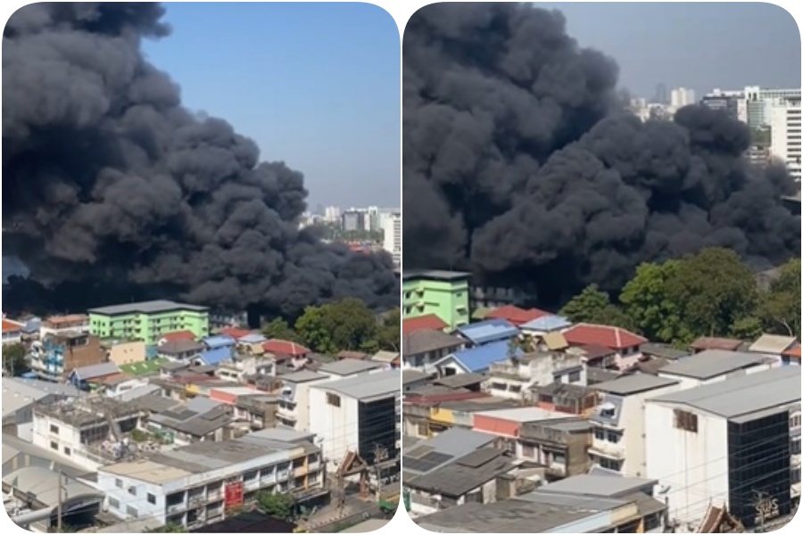 ไฟไหม้โรงไม้ชั้นเดียว ซอยประชาราษฎร์สาย 1 ซอย 23 จนท.คุมเพลิงได้แล้ว