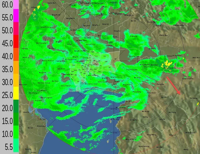 ฝนฉ่ำ!ช่วงเย็น กระจายทั่วกรุง หนองจอกหนัก 75.0 มม.