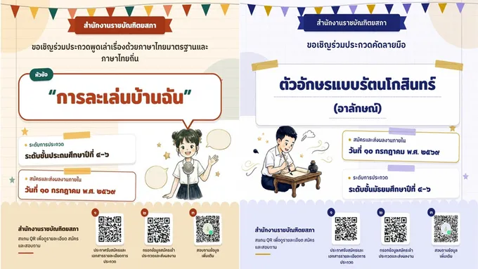ราชบัณฑิตยสภา ชวนโรงเรียนทั่วประเทศส่งนักเรียนประกวดภาษาไทย ปี 2569 สมัครถึง 10 ก.ค.