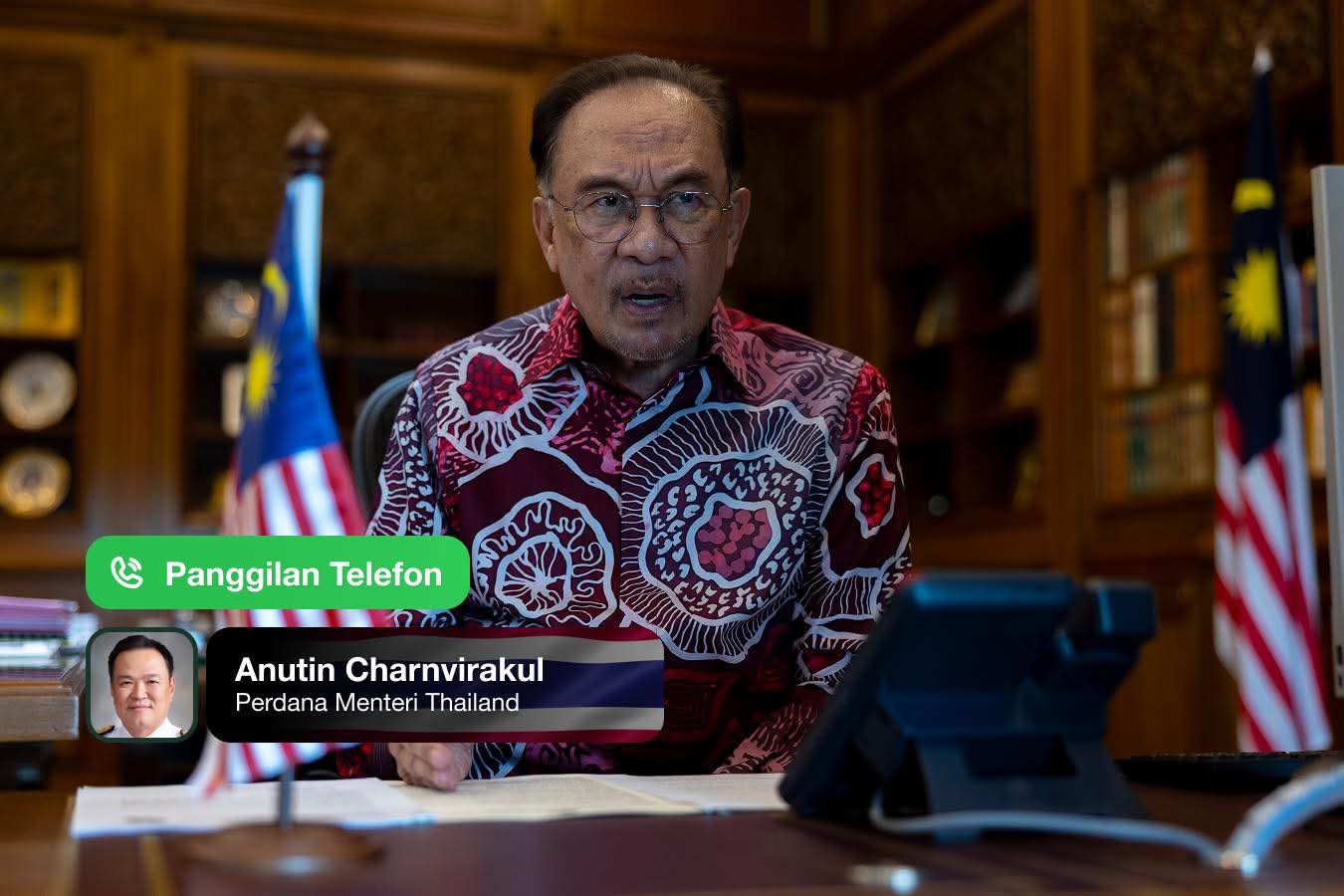 "อันวาร์" โทรคุย "อนุทิน" หารือสถานการณ์ชายแดนไทย-กัมพูชา เรียกร้องนำไปเจรจาเวทีJBC