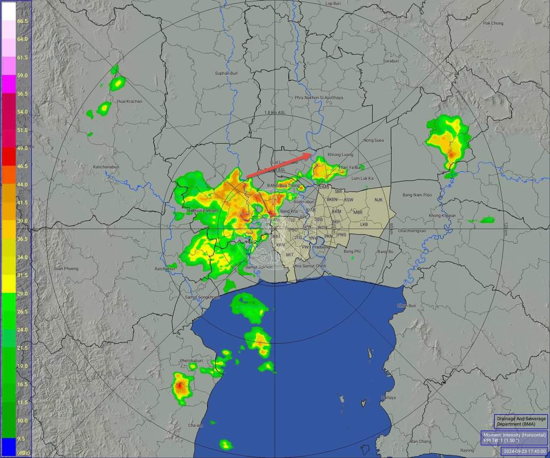 ปริมาณฝนสูงสุดเขตทวีวัฒนา 9.5 มม.