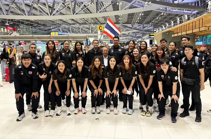 นักตบสาวไทยบินลุยญี่ปุ่น แฟนคลับแห่ส่งแน่นสุวรรณภูมิ ล่าเหรียญทองเอเชียนเกมส์