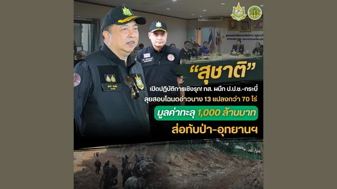 “สุชาติ” เปิดปฏิบัติการเชิงรุก! ทส. ผนึก ป.ป.ช.–กระบี่ ลุยสอบโฉนดอ่าวนาง 13 แปลงกว่า 70 ไร่ มูลค่าทะลุ 1,000 ล้าน