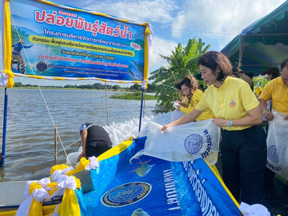 วิเศษชัยชาญปล่อยกบลงนา-ปล่อยปลาลงทุ่งกว่า 2 แสนตัว ฟื้นฟูทรัพยากรสัตว์น้ำ สร้างแหล่งอาหารยั่งยืน