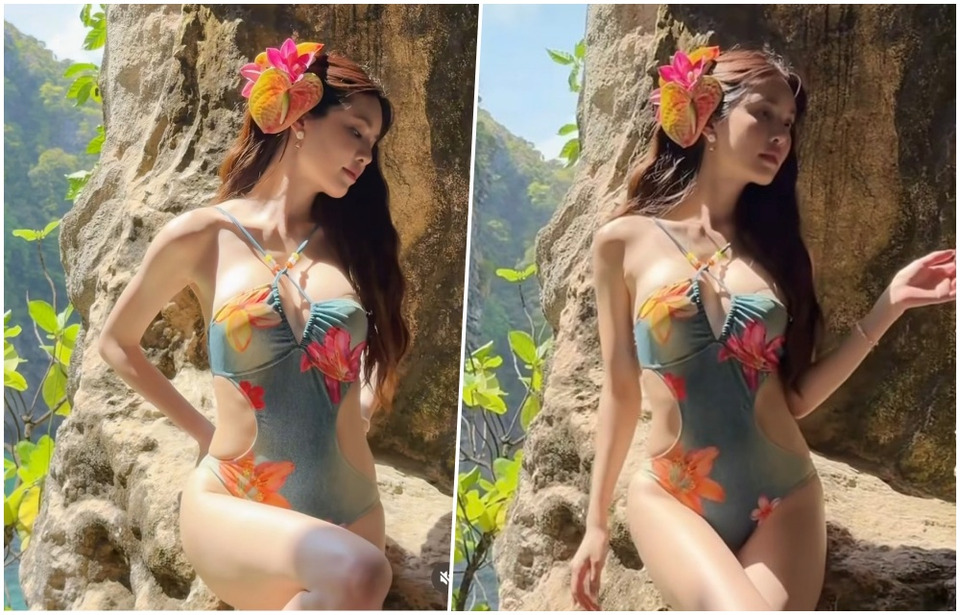 "อ่าวบูหยา" ลุกเป็นไฟ! "เกรซ กาญจน์เกล้า" ระเบิดความแซ่บ! นุ่งชุดว่ายน้ำเว้าสูงปรี๊ด โชว์ผิวออร่าท้าแดดกระบี่