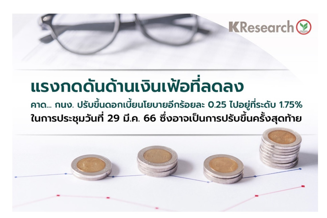 ศูนย์วิจัยกสิกรไทย คาด กนง ขึ้นดอกเบี้ย 0 25 สิ้นสุดขาขึ้น แรงกดดัน