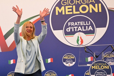 นางจอร์เจีย เมโลนี ผู้นำพรรคบราเธอร์ออฟอิตาลี (Photo : AFP)