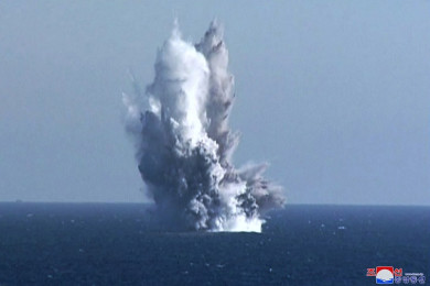 การทดสอบโดรนนิวเคลียร์โจมตีใต้น้ำของเกาหลีเหนือ (Photo : AFP)