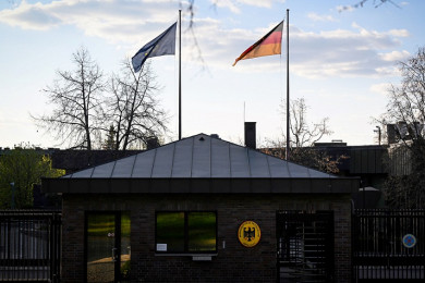 สถานทูตเยอรมนีในกรุงมอสโก เมืองหลวงของรัสเซีย (Photo : AFP)