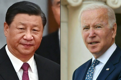 ประธานธิบดีโจ ไบเดน ผู้นำสหรัฐฯ (ขวา) และประธานาธิบดีสี จิ้นผิง ผู้นำจีน (Photo : AFP)