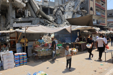 ตลาดแห่งหนึ่งในฉนวนกาซา (Photo : AFP)