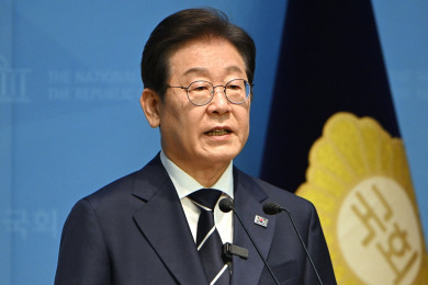 นายอี แช-มย็อง หัวหน้าพรรคประชาธิปไตยแห่งเกาหลีใต้ (Photo : AFP)