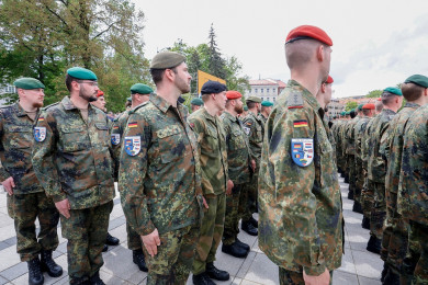 ทหารเยอรมนีหน่วยต่างๆ ที่เข้าไปประจำการในประเทศลิทัวเนีย (Photo : AFP)