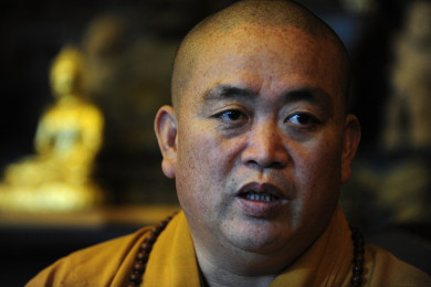 ไต้ซือชิ หย่งซิน เจ้าอาวาสวัดเส้าหลิน ประเทศจีน (Photo : AFP)